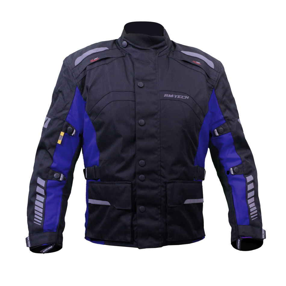 Chamarras RM-Tech : CHAMARRA PARA MOTOCICLISTA RMTECH YUKON NEGRA/AZUL ...